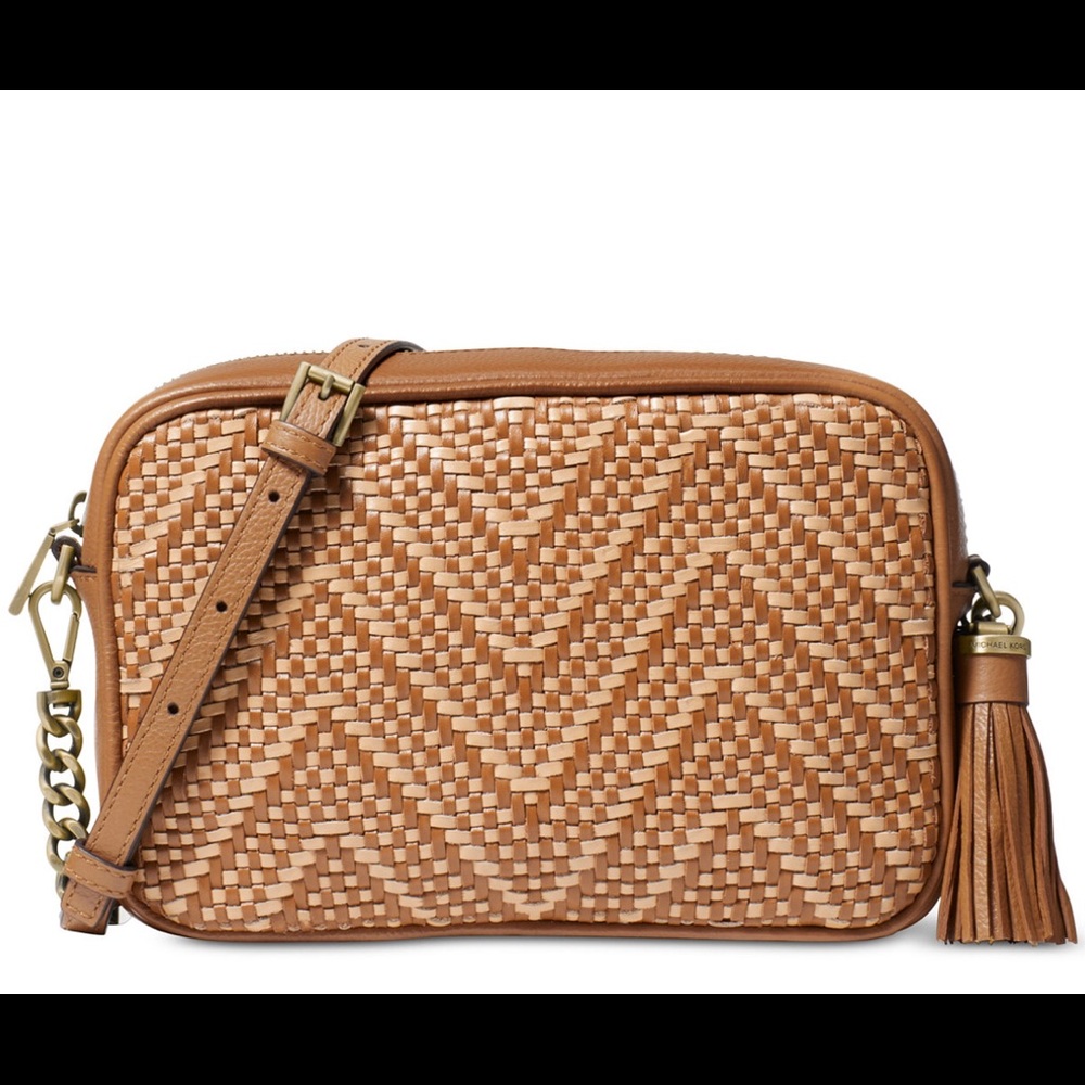 Micheal Kors Woven Chevron Leather Camera Bag
